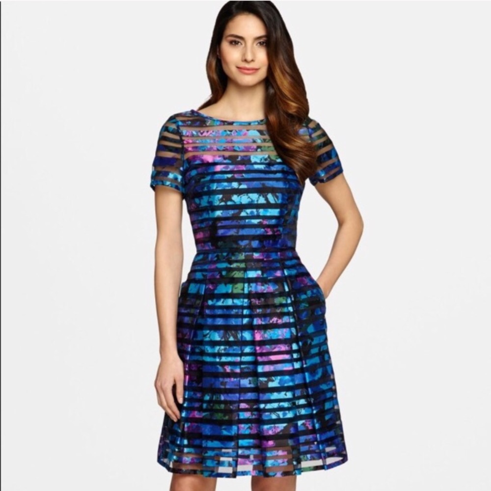 Tahari Floral Illusion Dress